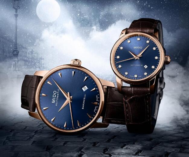 The Mido watches with blue dials look very elegant and charming.