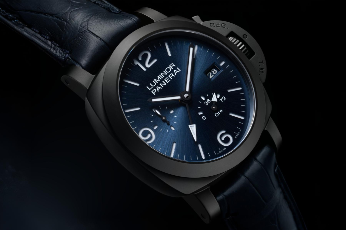 UK Swiss Luxury Replica Panerai Luminor GMT Power Reserve Ceramica PAM01574